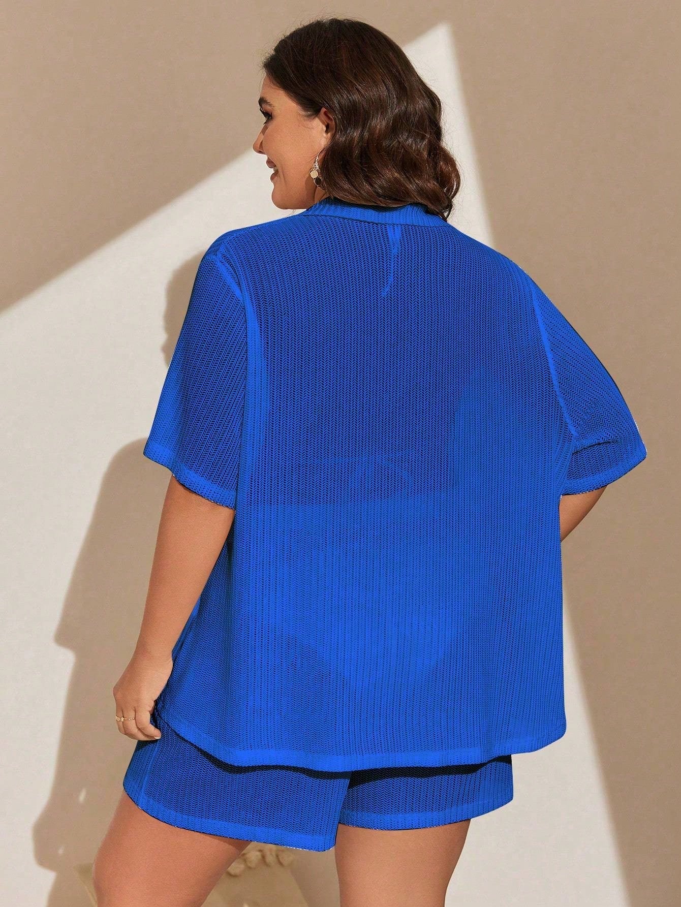 Conjunto de 2 Peças Feminino de Praia com Modelagem Solta e Shorts de Cobertura - Dália