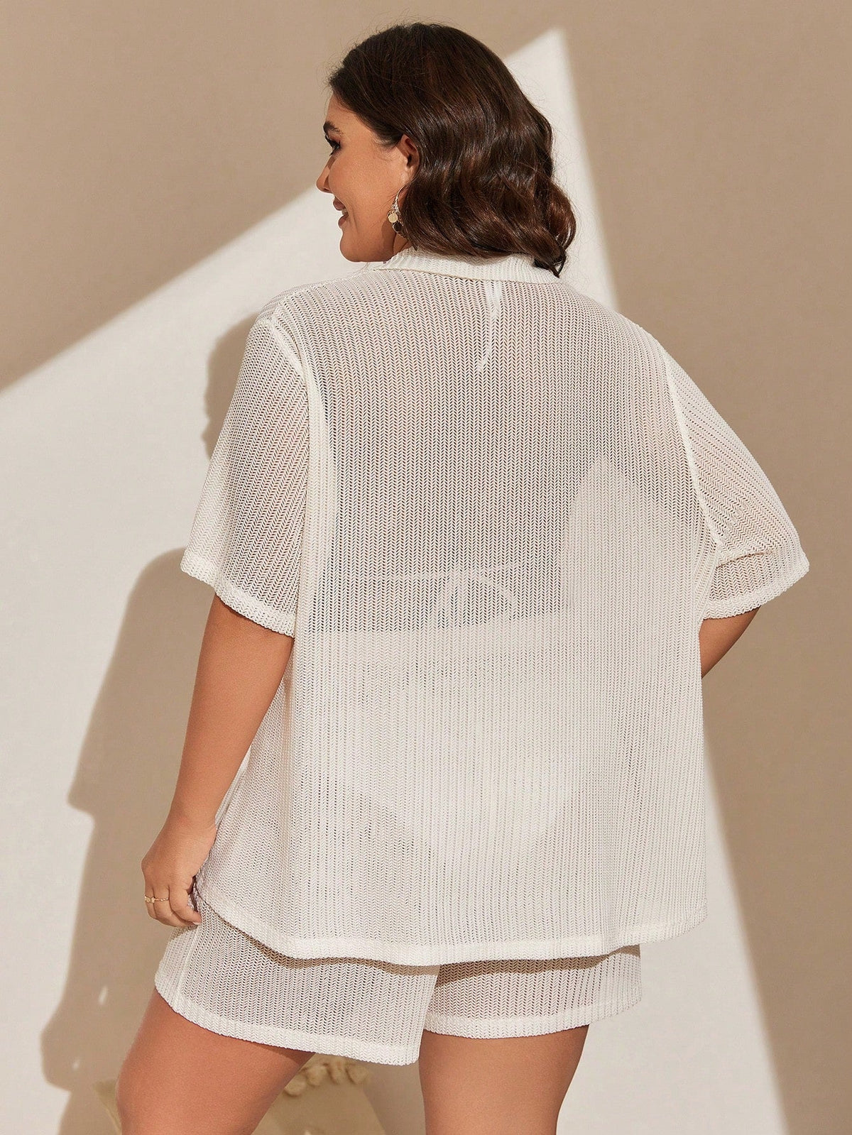 Conjunto de 2 Peças Feminino de Praia com Modelagem Solta e Shorts de Cobertura - Dália