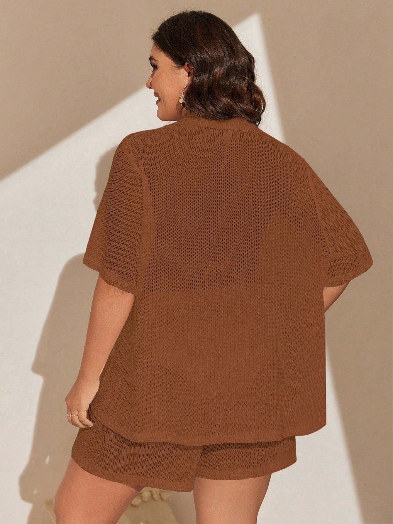 Conjunto de 2 Peças Feminino de Praia com Modelagem Solta e Shorts de Cobertura - Dália