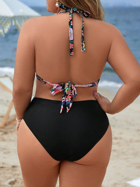 Biquíni Feminino com Estampa Floral e Cintura Alta