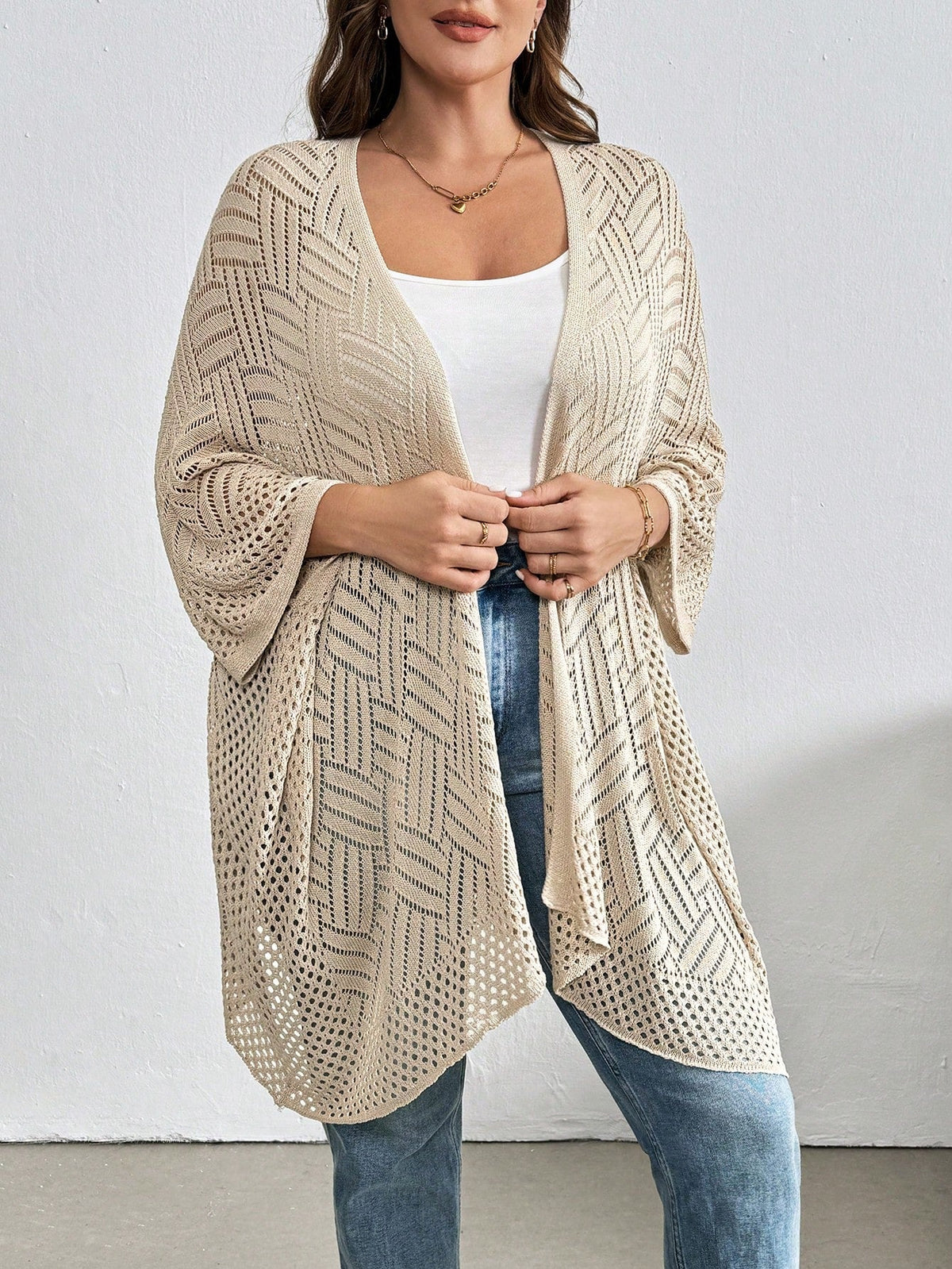 Cardigan Feminina de Praia com Efeito Vazado - Nicole