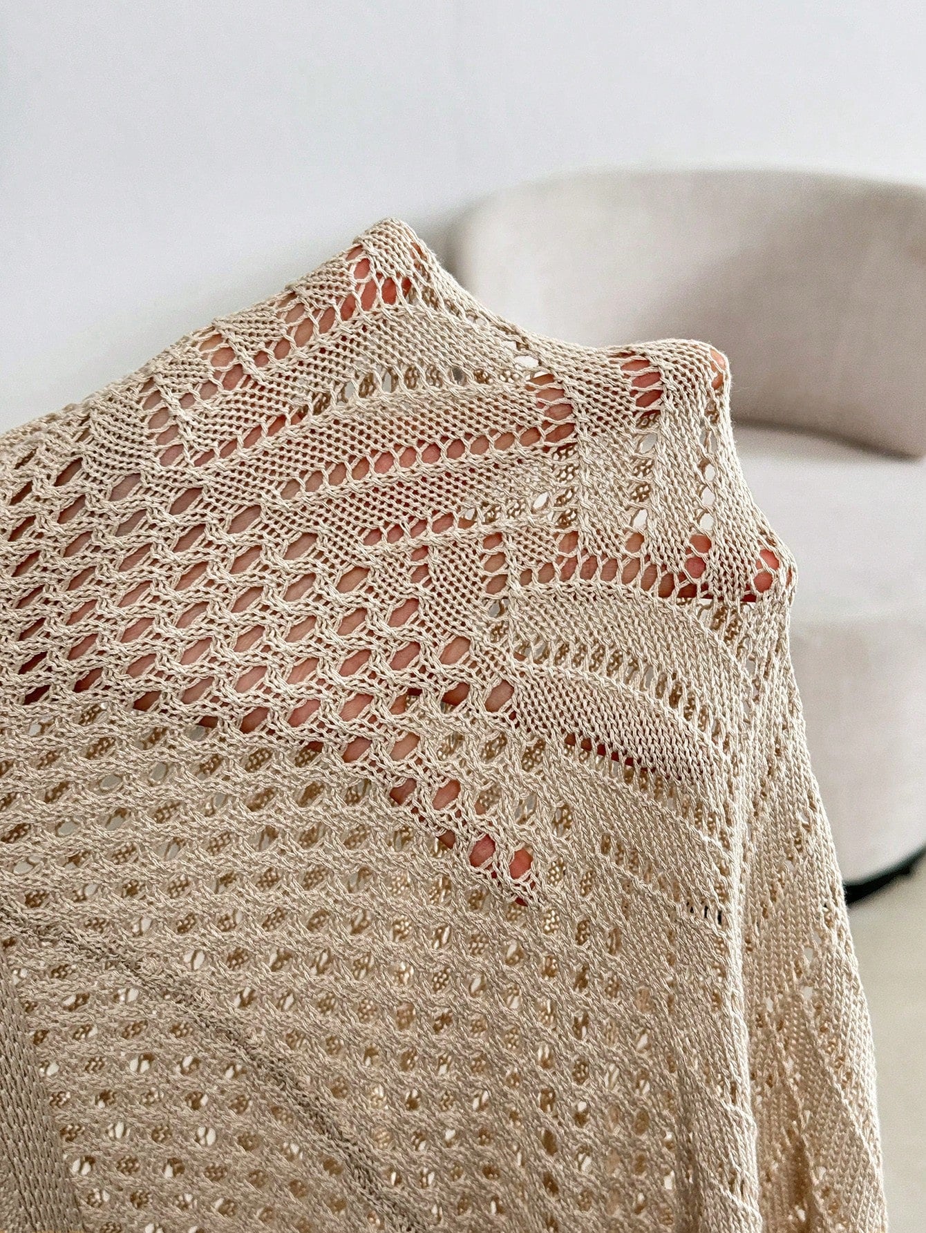 Cardigan Feminina de Praia com Efeito Vazado - Nicole