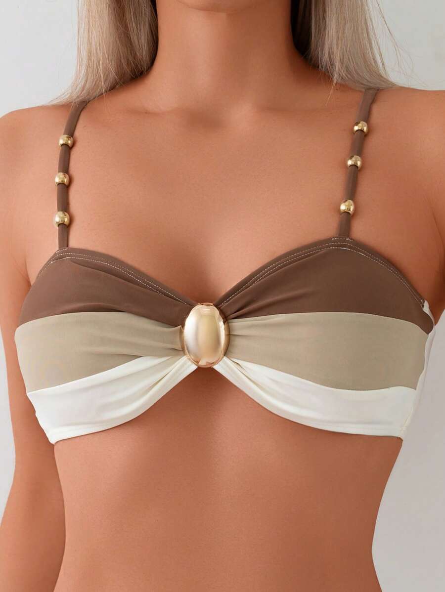 Biquíni Luxo Mediterrâneo com Detalhe Central