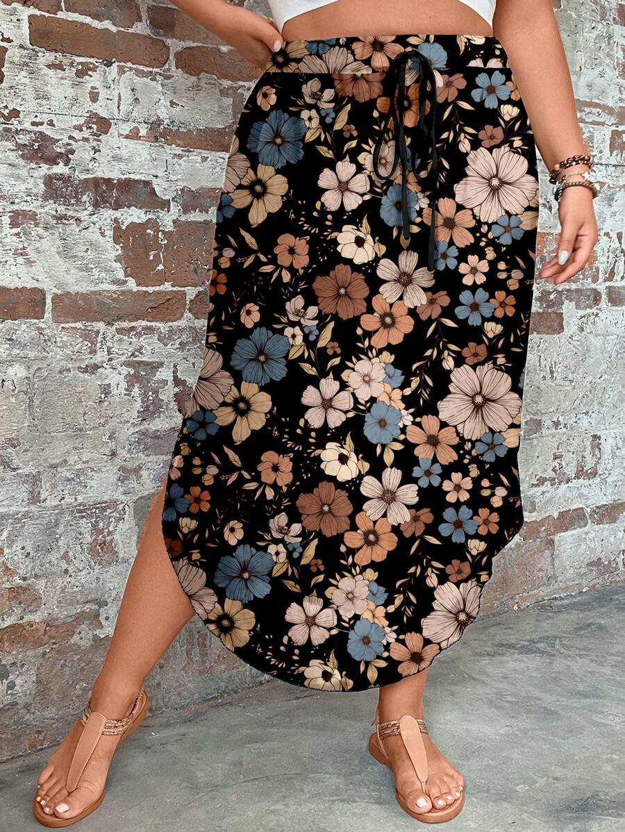 Saia Feminino com bainha curvada - Arienne