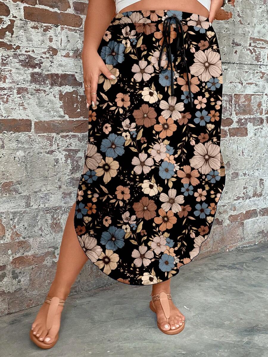 Saia Feminino com bainha curvada - Arienne